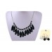 Superior Women Fashion Jewelry Black Crystal Chain Necklace Set