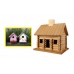 Unfinished Wood Log Cabin Style Birdhouse Great For Garden Decoration