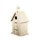 Church Design Wood Birdhouse Made of Natural Wood