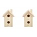 Birdhouse With Two Entry Holes & a Chimney For Garden