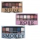 Nude, Rose and Smokey Eyeshadow Palette Set for Beauty Womens