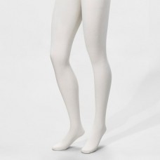 Stylish White Solid Reinforced Panty and Toe Sheer Leg Pantyhose