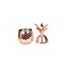 Solid Copper Pineapple Tumbler Mug with Copper Straw