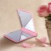 8 Shine LED Make Up Mirror Cosmetic Pink Pocket Mini Folding Magnifying Mirror