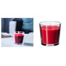 Scented Candle In Glass Creates Atmosphere With A Pleasant Scent Berry