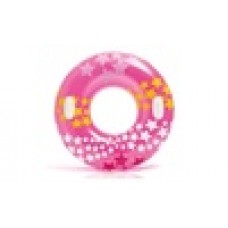 36" Pink Clear Color Round Ages 9+ Floatie Inner Tube Float